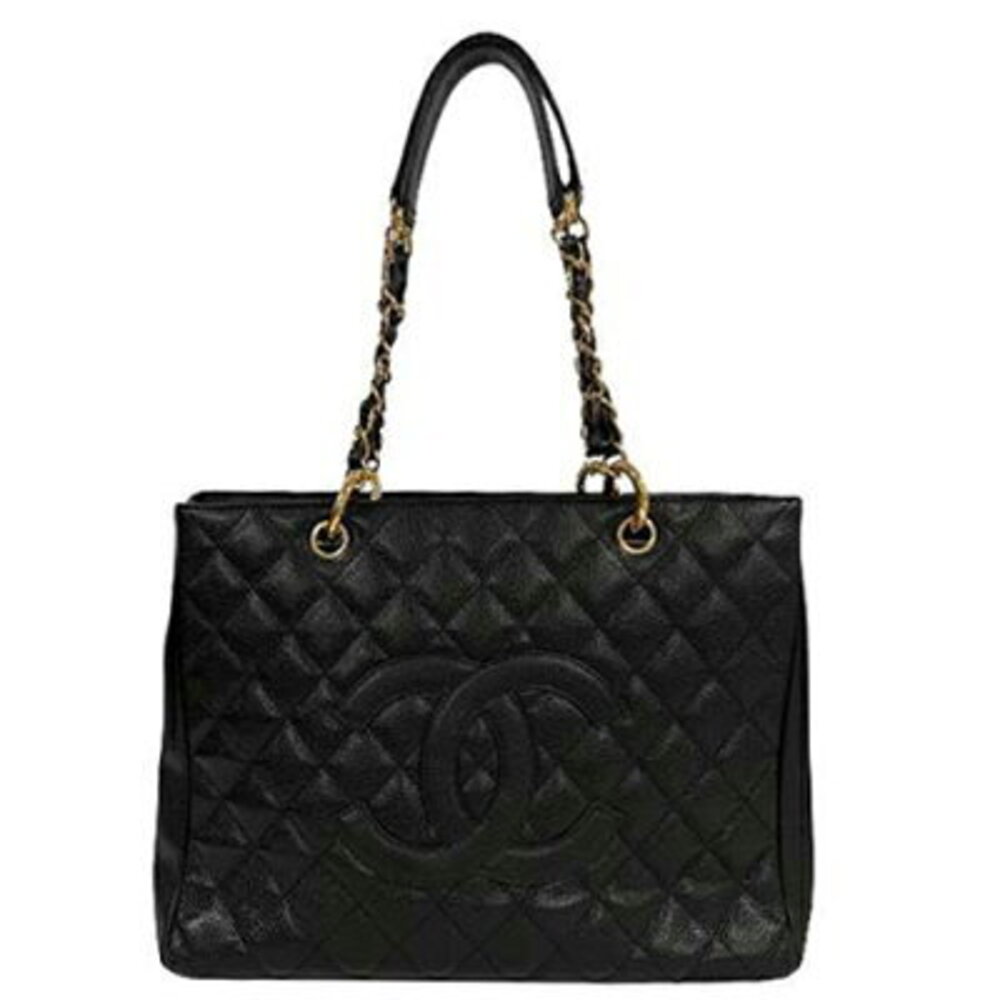 Chanel Grand Shopping Chain Tote Black Matelasse Caviar Shoulder Bag